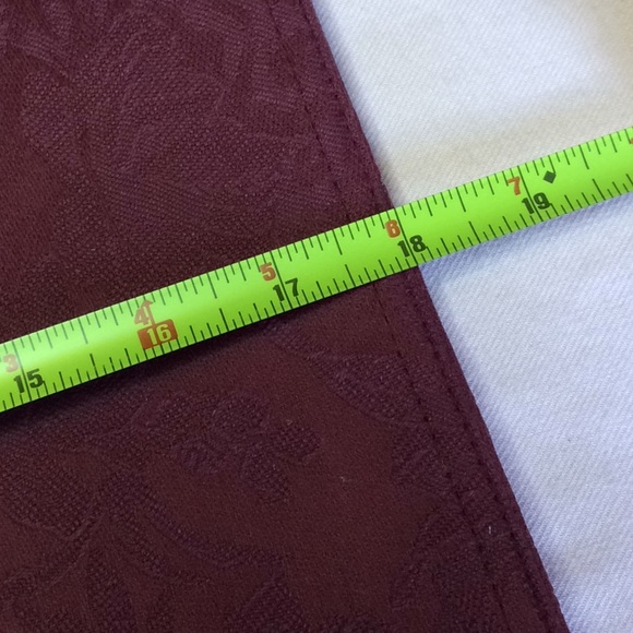 FINAL SALE PRICE 4 Pc Brocade Burgundy Washable Placemats - Picture 4 of 5